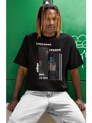 Sevbano Uchiha Itachi Clan Killer Naruto Baskılı Unisex Oversize Anime Karakter Tişört