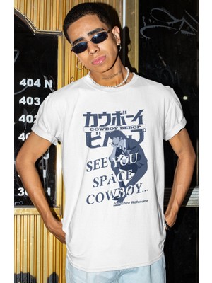Sevbano Cowboy Bebop Space Cowboy Baskılı Unisex Oversize Anime Dizi Tasarım Tişört