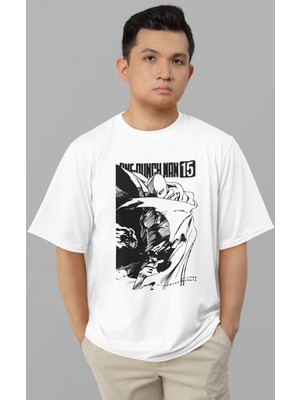 Sevbano One Punch Man Baskılı Unisex Oversize Anime Tişört