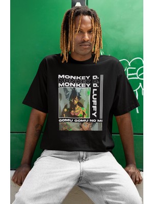 Sevbano Monkey D. Luffy One Piece Baskılı Unisex Oversize Anime Karakter Tişört