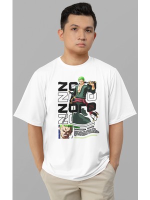 Sevbano Roronoa Zoro One Piece Baskılı Unisex Oversize Anime Karakter Tişört
