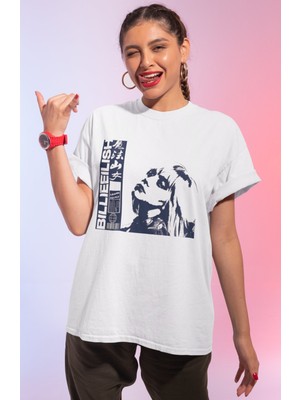 Sevbano Billie Eilish Baskılı Unisex Oversize Şarkıcı Tişört
