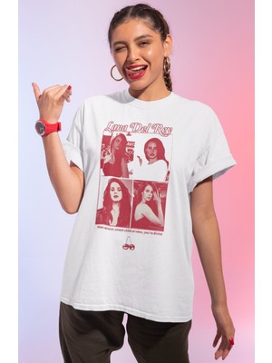 Sevbano Lana Del Rey Baskılı Unisex Oversize Şarkıcı Tişört