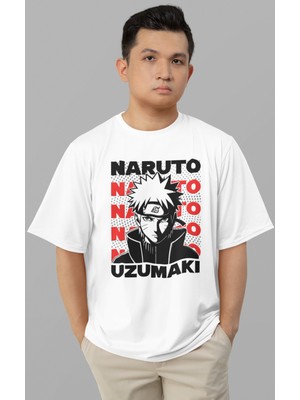 Sevbano Naruto Uzumaki Baskılı Unisex Oversize Anime Karakter Tişört