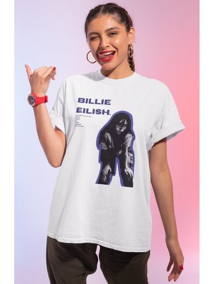 Sevbano Billie Eilish Baskılı Unisex Oversize Şarkıcı Tişört
