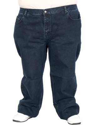 Mode Xl Büyük Beden Erkek Retro Gabardin Pantolon 20924 Rahat Kalıp %98 Pamuk Lacivert