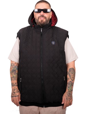 Mode Xl Büyük Beden Kapitone Yelek U25719 Kömür Siyah