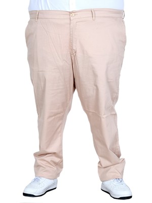 ModeXL Mode Xl Büyük Beden Erkek Keten Barcelona Chino Pantolon 25850 Bej