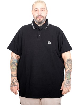 Mode Xl Büyük Beden Erkek Md Polo Yaka T-Shirt 25317 Sıyah