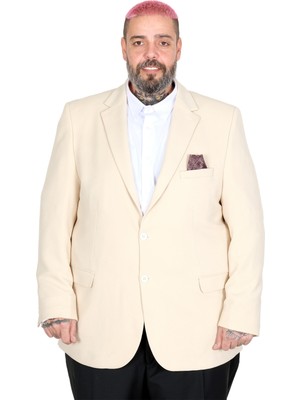 Mode Xl Büyük Beden Erkek Mendi Blazer Ceket 26020 Bej