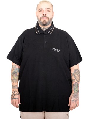 Mode Xl Büyük Beden Erkek Modeclub Polo Yaka T-Shirt 25316 Sıyah