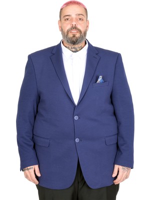 ModeXL Mode Xl Büyük Beden Erkek Diago Blazer Ceket 23027 Lacivert