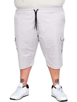 ModeXL Mode Xl Büyük Beden Erkek Kapri Kargo Cepli Valencia 21404 Taş Rengi