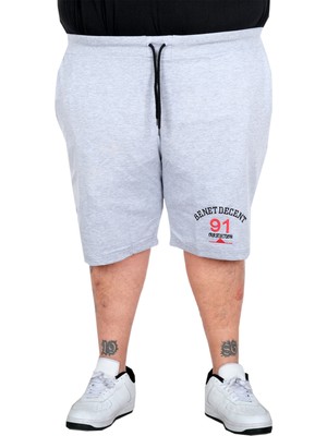 Mode Xl Erkek Büyük Beden Şort Be Net Decent 23406 Gri Melanj