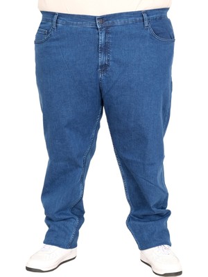 ModeXL Mode Xl Büyük Beden Erkek Denim Pantolon Armina 23903 Mavi