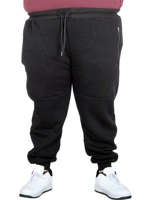 ModeXL Mode Xl Büyük Beden Erkek Ribana Paça Fermuarlı Eşofman Altı 22506 Sıyah