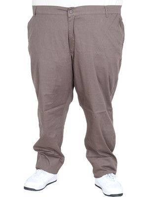 ModeXL Mode Xl Büyük Beden Erkek Keten Barcelona Chino Pantolon 25850 Haki