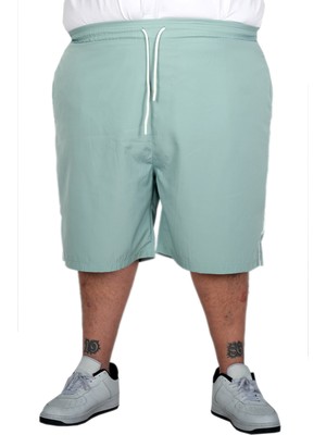 ModeXL Mode Xl Büyük Beden Erkek Deniz Şortu White Line 21451 Su Yeşili