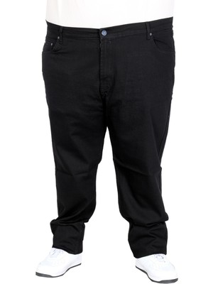 Mode Xl Büyük Beden Erkek Denim Kimyasal Pantolon K21920 Sıyah