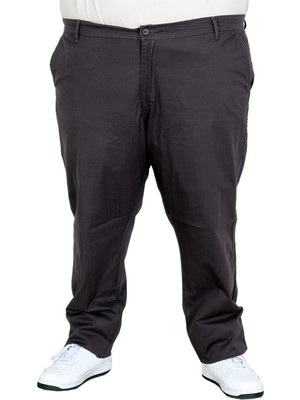 ModeXL Mode Xl Büyük Beden Erkek Keten Milano Chino Pantolon 20850 Antrasıt