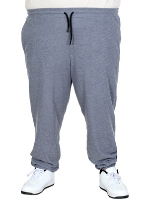 ModeXL Mode Xl Erkek Büyük Beden Lastikli Paça Waffle Eşofman Altı 23501 Koyu Mavi