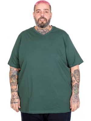 ModeXL Mode Xl Erkek Büyük Beden T-Shirt Super V Yaka Basic 20150 Benetton