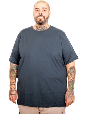 ModeXL Mode Xl Büyük Beden Erkek Basic Bisiklet Yaka T-Shirt 20031 Petrol Yesili