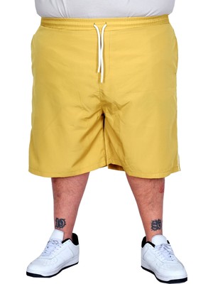 ModeXL Mode Xl Büyük Beden Erkek Deniz Şortu White Line 21451 Hardal