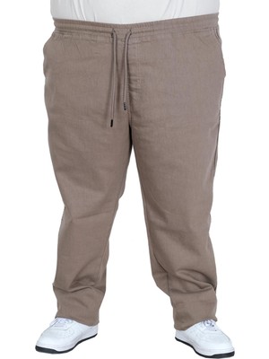 ModeXL Mode Xl Erkek Büyük Beden Gabardin Jogger Pantolon Düz Paça 21929 Bej