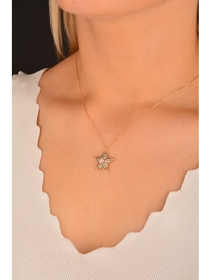 CEBECİ Cebeci 14 Ayar Yıldız Rose Altın Kolye