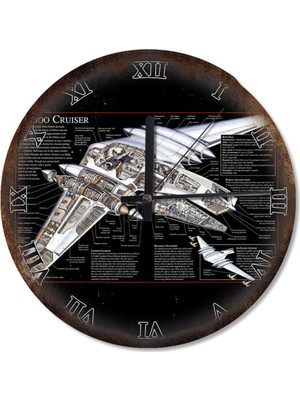 UltraMint 30 cm Çap Star Wars Naboo Cruiser Dekoratif Duvar Saati