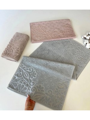 Sarra 3'lü 50X90JAKARLI Kadife Havlu Seti