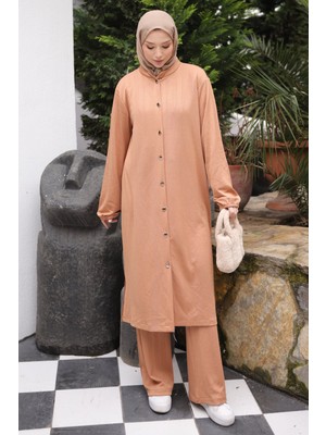 İmaj Butik Bisküvi Düğmeli Tunik Pantolonlu Bürümcük Takım