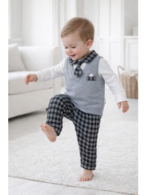 Baby Hola Şık Premium Kalite Penye Erkek Bebek Çocuk Bayramlık Takım Elbise 13983