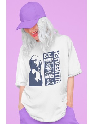 Sevbano Billie Eilish Hit Me Hard And Soft Baskılı Unisex Oversize Şarkıcı Tişört