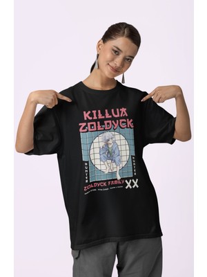 Sevbano Killua Zoldyck Zoldyck Family Baskılı Unisex Oversize Hunter x Hunter Anime Dizi Karakter Tişört