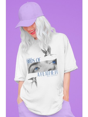 Sevbano Özel Tasarım Billie Eilish Baskılı Unisex Oversize Şarkıcı Tişört