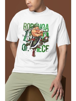 Sevbano Roronoa Zoro One Piece Baskılı Unisex Oversize Anime Dizi Karakter Tişört