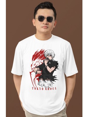 Sevbano Tokyo Ghoul Wiki Baskılı Unisex Oversize Anime Dizi Karakter Tişört