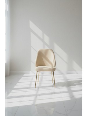 Todek Home Safir 4 Adet Metal Ayaklı Sandalye Babyface Kumaş Mutfak Salon Yemek Masası Sandalyesi