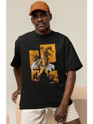 Sevbano One Punch Man Saitama Baskılı Unisex Oversize Anime Dizi Karakter Tişört