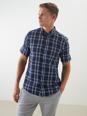 Lc Waikiki Yeni Sezon Regular Fit Kısa Kollu Ekose Erkek Gömlek