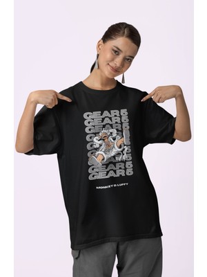 Sevbano Monkey D. Luffy Gear 5 Baskılı Unisex Oversize Anime Dizi Karakter Tişört