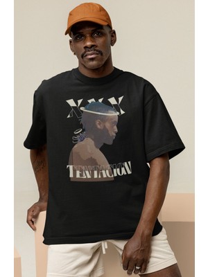 Sevbano Xxx Tentacion Rapper Baskılı Unisex Oversize Şarkıcı Tişört