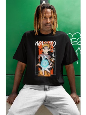 Sevbano Naruto Uzumaki Baskılı Unisex Oversize Naruto Anime Dizi Karakter Tişört