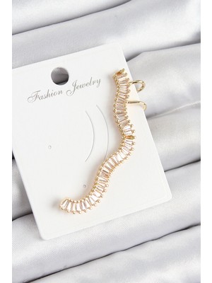 Najmaddin Pirinç Su Yolu Model Gold Renk Sağ Kıkırdak Küpe