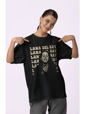 Sevbano Lana Del Ray Baskılı Unisex Oversize Şarkıcı Tişört