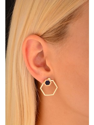 CEBECİ Cebeci 14 Ayar Köşeli Rose Altın Küpe