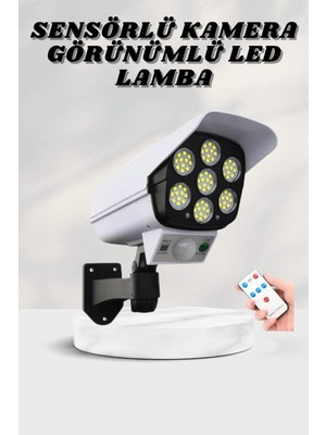 Elikaya TR Solar Lamba Kamera Görünümlü Duvar Lambası Dönebilen Bahçe Aydınlatması