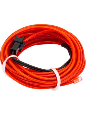 Powermaster PM-6076 5 Metre 5 Volt USB Adaptörlü Neon Kırmızı İp Aydınlatma
